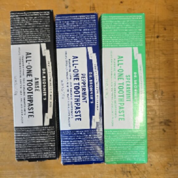 Dr. Bronner's All-One Toothpaste 3-Pack Variety– (Peppermint, Spearmint, Anise) - Picture 1 of 1